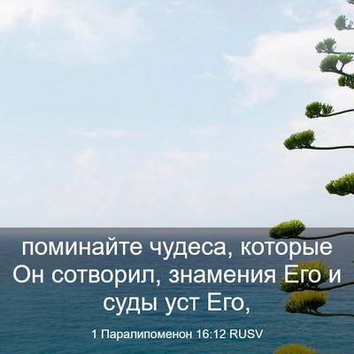 Picture 03 - 1 Паралипоменон 16:12 RUSV - поминайте чудеса, которые - Bible Verse Picture