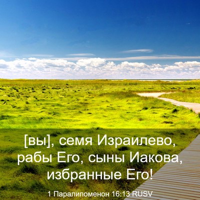 Picture 03 - 1 Паралипоменон 16:13 RUSV - [вы], семя Израилево, рабы - Bible Verse Picture