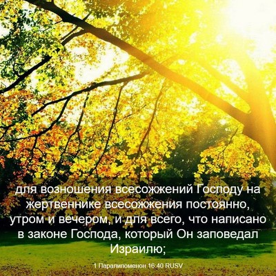 Picture 03 - 1 Паралипоменон 16:40 RUSV - для возношения - Bible Verse Picture