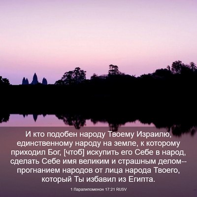Picture 03 - 1 Паралипоменон 17:21 RUSV - И кто подобен народу - Bible Verse Picture