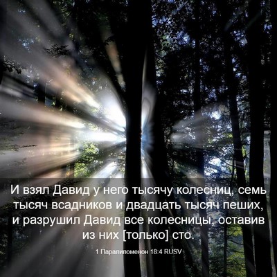 Picture 03 - 1 Паралипоменон 18:4 RUSV - И взял Давид у него тысячу - Bible Verse Picture