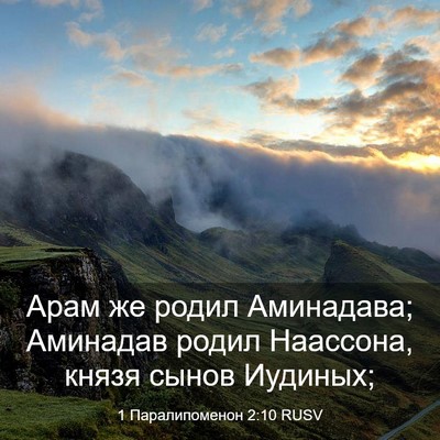 Picture 03 - 1 Паралипоменон 2:10 RUSV - Арам же родил Аминадава; - Bible Verse Picture