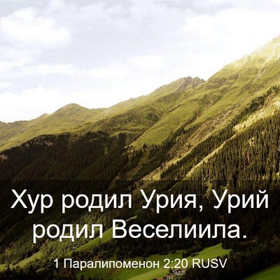 Picture 03 - 1 Паралипоменон 2:20 RUSV - Хур родил Урия, Урий родил - Bible Verse Picture