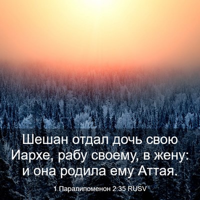 Picture 03 - 1 Паралипоменон 2:35 RUSV - Шешан отдал дочь свою - Bible Verse Picture