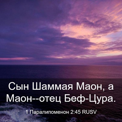 Picture 03 - 1 Паралипоменон 2:45 RUSV - Сын Шаммая Маон, а - Bible Verse Picture