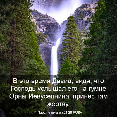 Picture 03 - 1 Паралипоменон 21:28 RUSV - В это время Давид, видя, что - Bible Verse Picture