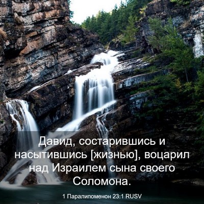 Picture 03 - 1 Паралипоменон 23:1 RUSV - Давид, состарившись и - Bible Verse Picture