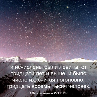 Picture 03 - 1 Паралипоменон 23:3 RUSV - и исчислены были левиты, от - Bible Verse Picture
