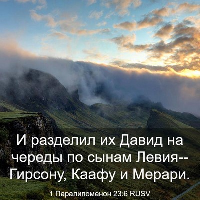 Picture 03 - 1 Паралипоменон 23:6 RUSV - И разделил их Давид на - Bible Verse Picture