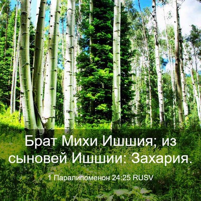 Picture 03 - 1 Паралипоменон 24:25 RUSV - Брат Михи Ишшия; из сыновей - Bible Verse Picture