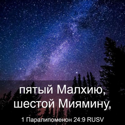 Picture 03 - 1 Паралипоменон 24:9 RUSV - пятый Малхию, шестой - Bible Verse Picture