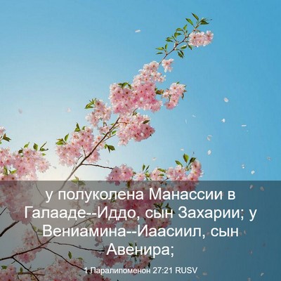 Picture 03 - 1 Паралипоменон 27:21 RUSV - у полуколена Манассии в - Bible Verse Picture