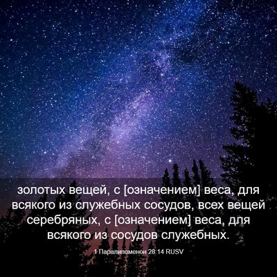 Picture 03 - 1 Паралипоменон 28:14 RUSV - золотых вещей, с - Bible Verse Picture
