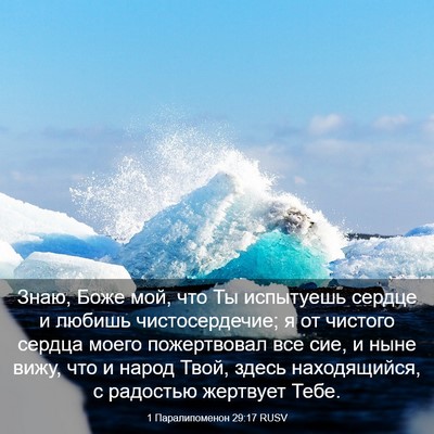 Picture 03 - 1 Паралипоменон 29:17 RUSV - Знаю, Боже мой, что Ты - Bible Verse Picture