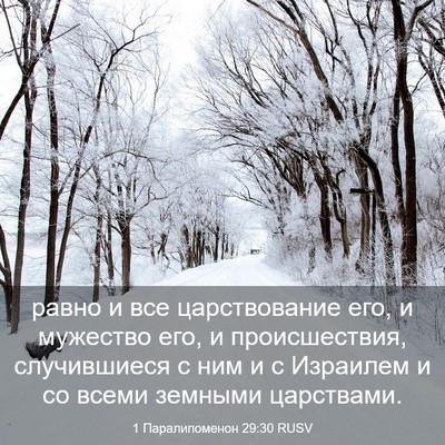 Picture 03 - 1 Паралипоменон 29:30 RUSV - равно и все царствование - Bible Verse Picture