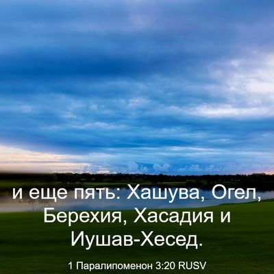 Picture 03 - 1 Паралипоменон 3:20 RUSV - и еще пять: Хашува, Огел, - Bible Verse Picture