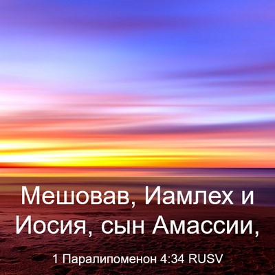 Picture 03 - 1 Паралипоменон 4:34 RUSV - Мешовав, Иамлех и Иосия, - Bible Verse Picture