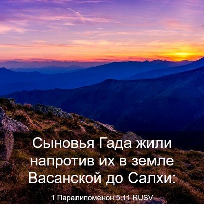 Picture 03 - 1 Паралипоменон 5:11 RUSV - Сыновья Гада жили напротив - Bible Verse Picture
