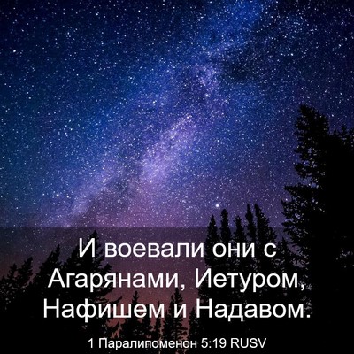 Picture 03 - 1 Паралипоменон 5:19 RUSV - И воевали они с Агарянами, - Bible Verse Picture