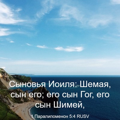 Picture 03 - 1 Паралипоменон 5:4 RUSV - Сыновья Иоиля: Шемая, сын - Bible Verse Picture