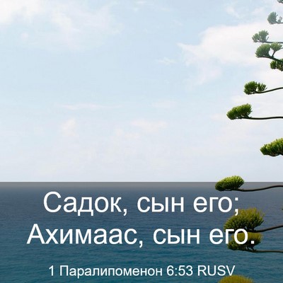 Picture 03 - 1 Паралипоменон 6:53 RUSV - Садок, сын его; Ахимаас, сын - Bible Verse Picture