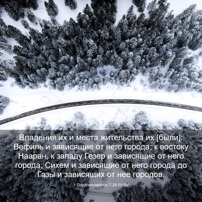 Picture 03 - 1 Паралипоменон 7:28 RUSV - Владения их и места - Bible Verse Picture