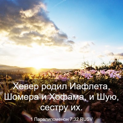 Picture 03 - 1 Паралипоменон 7:32 RUSV - Хевер родил Иафлета, - Bible Verse Picture
