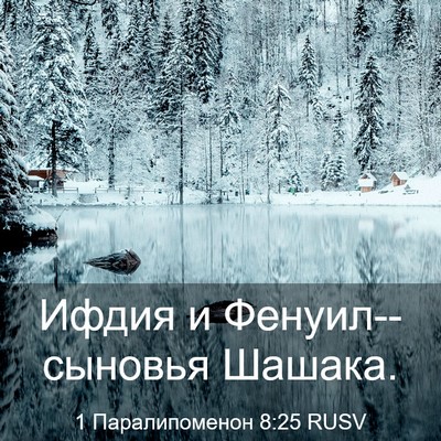 Picture 03 - 1 Паралипоменон 8:25 RUSV - Ифдия и Фенуил--сыновья - Bible Verse Picture