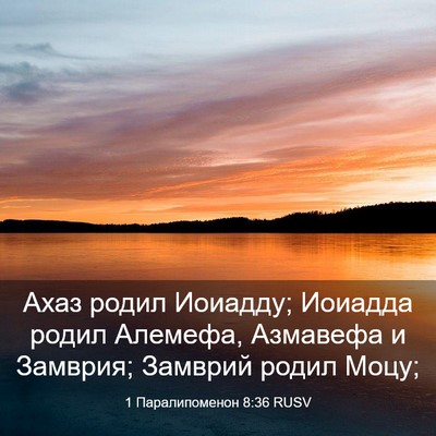 Picture 03 - 1 Паралипоменон 8:36 RUSV - Ахаз родил Иоиадду; - Bible Verse Picture