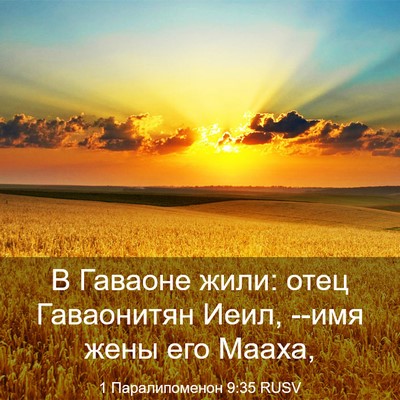 Picture 03 - 1 Паралипоменон 9:35 RUSV - В Гаваоне жили: отец - Bible Verse Picture