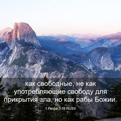 Picture 03 - 1 Петра 2:16 RUSV - как свободные, не как - Bible Verse Picture