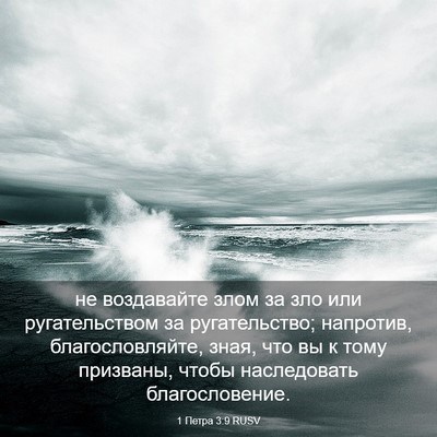 Picture 03 - 1 Петра 3:9 RUSV - не воздавайте злом за зло - Bible Verse Picture