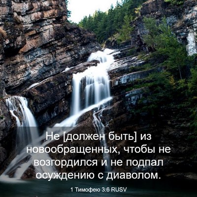 Picture 03 - 1 Тимофею 3:6 RUSV - Не [должен быть] из - Bible Verse Picture