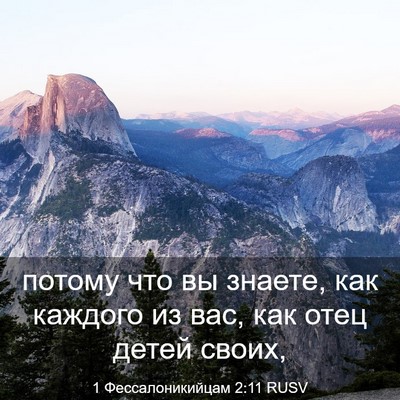 Picture 03 - 1 Фессалоникийцам 2:11 RUSV - потому что вы знаете, как - Bible Verse Picture