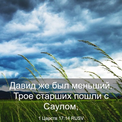 Picture 03 - 1 Царств 17:14 RUSV - Давид же был меньший. Трое - Bible Verse Picture