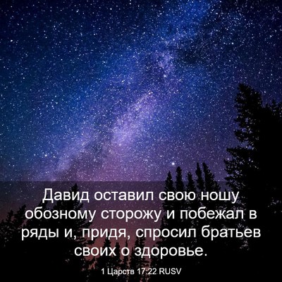 Picture 03 - 1 Царств 17:22 RUSV - Давид оставил свою ношу - Bible Verse Picture