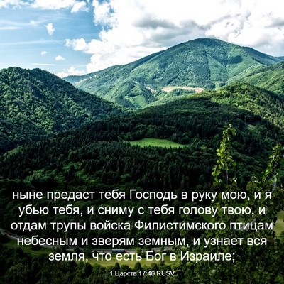 Picture 03 - 1 Царств 17:46 RUSV - ныне предаст тебя Господь - Bible Verse Picture