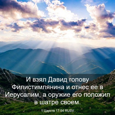 Picture 03 - 1 Царств 17:54 RUSV - И взял Давид голову - Bible Verse Picture