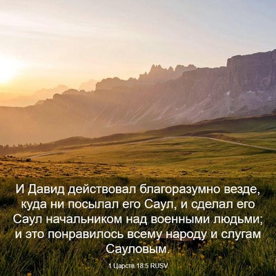 Picture 03 - 1 Царств 18:5 RUSV - И Давид действовал - Bible Verse Picture