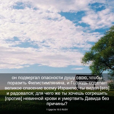 Picture 03 - 1 Царств 19:5 RUSV - он подвергал опасности - Bible Verse Picture