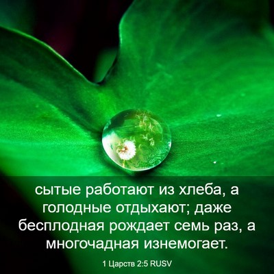Picture 03 - 1 Царств 2:5 RUSV - сытые работают из хлеба, а - Bible Verse Picture