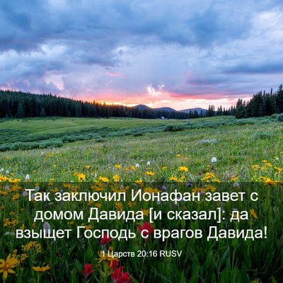 Picture 03 - 1 Царств 20:16 RUSV - Так заключил Ионафан завет - Bible Verse Picture