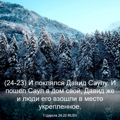 Picture 03 - 1 Царств 24:22 RUSV - (24-23) И поклялся Давид - Bible Verse Picture