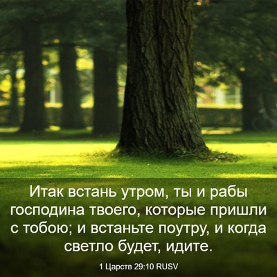 Picture 03 - 1 Царств 29:10 RUSV - Итак встань утром, ты и - Bible Verse Picture