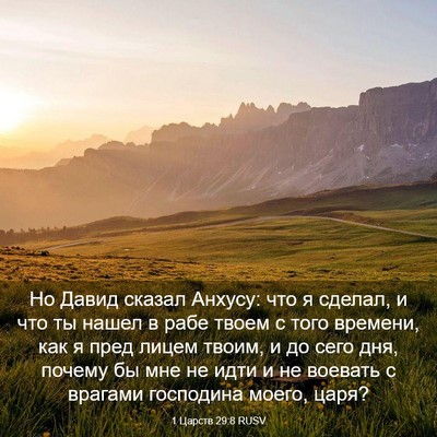 Picture 03 - 1 Царств 29:8 RUSV - Но Давид сказал Анхусу: что - Bible Verse Picture