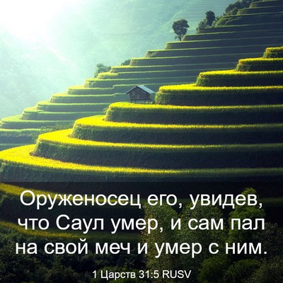 Picture 03 - 1 Царств 31:5 RUSV - Оруженосец его, увидев, что - Bible Verse Picture