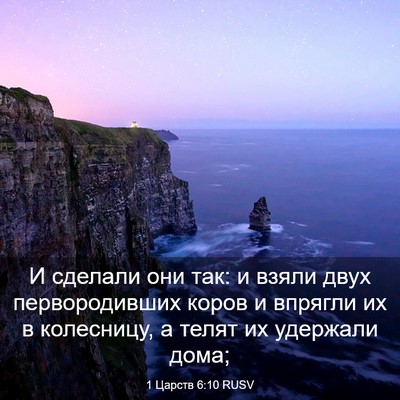 Picture 03 - 1 Царств 6:10 RUSV - И сделали они так: и взяли - Bible Verse Picture