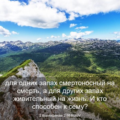 Picture 03 - 2 Коринфянам 2:16 RUSV - для одних запах - Bible Verse Picture
