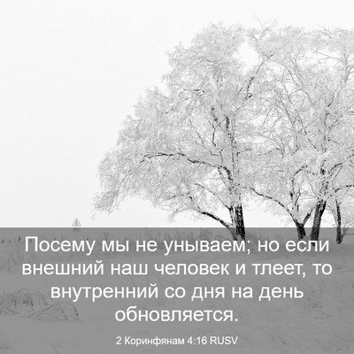 Picture 03 - 2 Коринфянам 4:16 RUSV - Посему мы не унываем; но - Bible Verse Picture