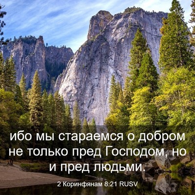 Picture 03 - 2 Коринфянам 8:21 RUSV - ибо мы стараемся о добром - Bible Verse Picture